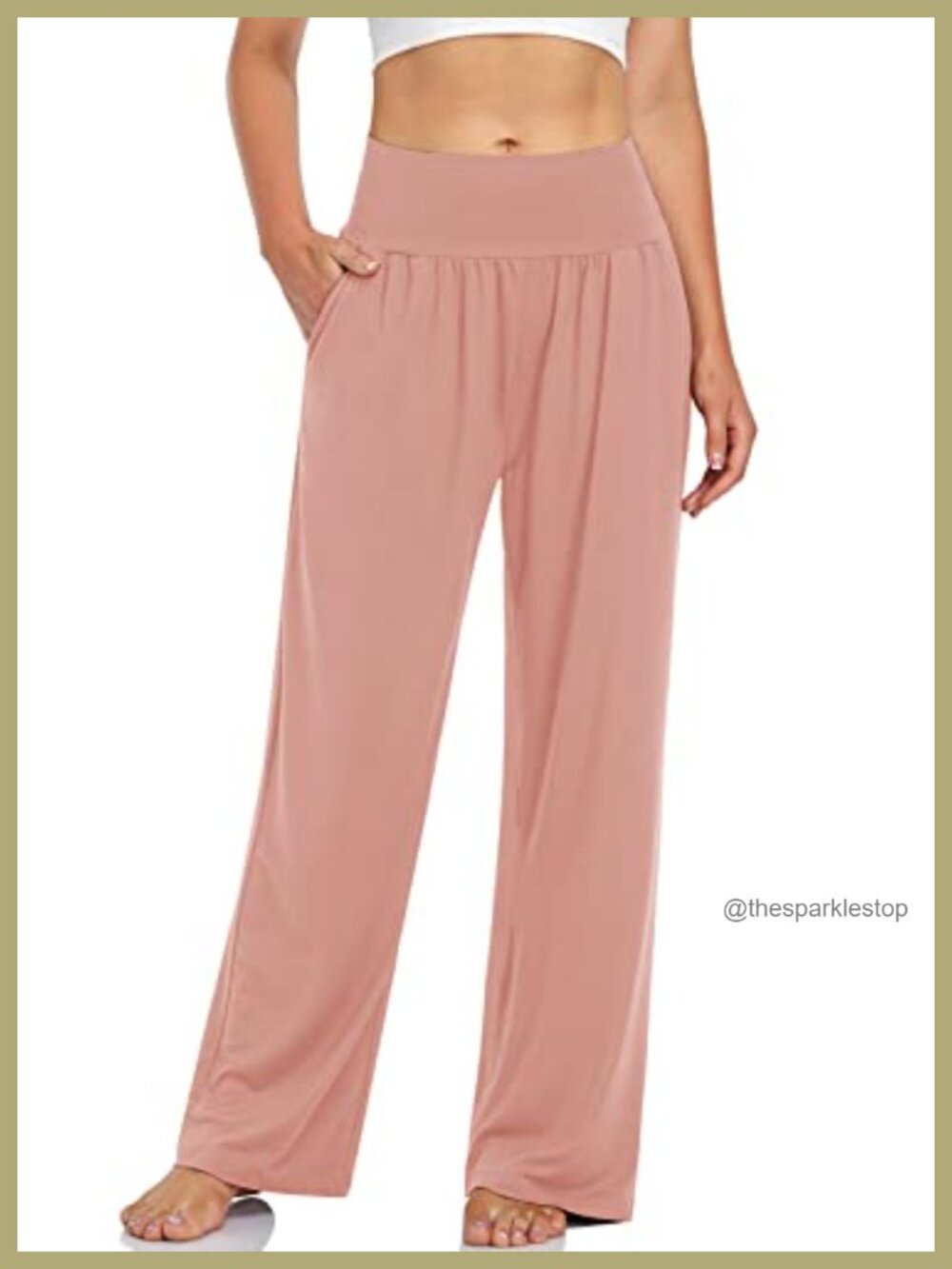 High Waisted Wide Leg Lounge Pants with Pockets